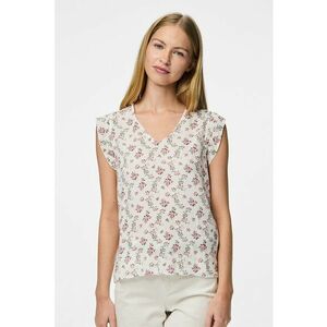 Tricou cu decolteu in V si model floral imagine