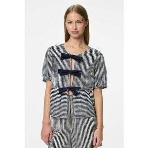 Bluza cu maneci bufante si model in dungi imagine