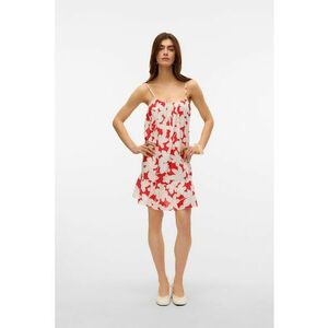 Fusta mini cu model floral si terminatie cu volan imagine