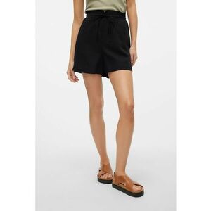 Pantaloni scurti din amestec de in cu snur de ajustare in talie imagine
