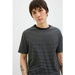 Tricou cu model in dungi si decolteu la baza gatului imagine