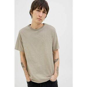 Tricou cu model in dungi si decolteu la baza gatului imagine