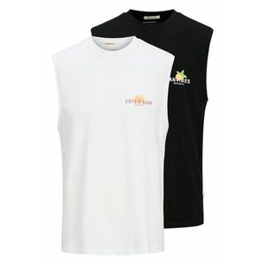 Set de top-uri din bumbac cu decolteu la baza gatului - 2 piese imagine