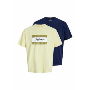 Set 2 tricouri cu decolteu la baza gatului - baieti - cu imprimeu - Albastru imagine