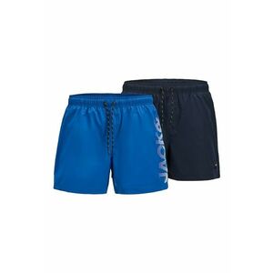 Pantaloni scurti de baie cu snur de ajustare si model uni imagine