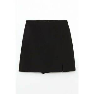 Fusta-pantalon cu talie inalta si model uni imagine