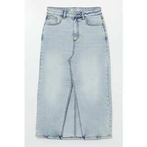 Fusta midi din denim cu slit frontal imagine