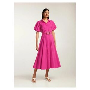 Rochie midi din bumbac tip camasa cu maneci scurte Oman imagine
