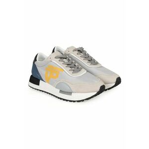 Pantofi sport cu design colorblock si garnituri din piele - imagine