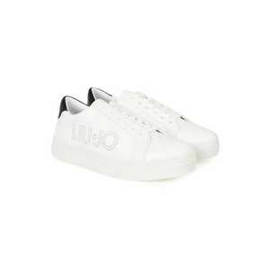 Pantofi sport din piele ecologica cu perforatii decorative - imagine