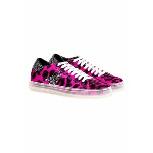Pantofi sport cu animal print si particule stralucitoare - imagine