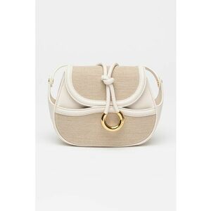 Geanta crossbody de piele cu insertii textile imagine