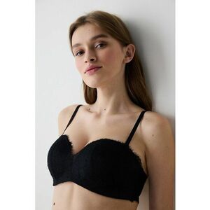 Sutien de dantela cu barete detasabile - Negru - imagine