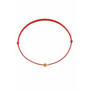 Bratara Martisor cu biluta din Aur 14K si piatra semipretioasa Agat - snur rosu reglabil imagine