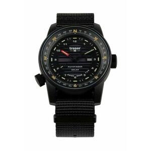 Ceas barbati P68 Pathfinder Solar - mecanism Swiss Made - negru - curea textila - rezistent la apa 100m imagine