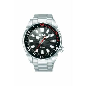 Ceas Barbati - mecanism quartz - bratara din inox argintie - cadran negru - 41mm - rezistent la apa 100m imagine