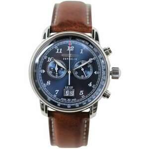 Ceas LZ127 Chronograph - Mecanism Quartz - Cadran Albastru - Curea Piele Maro - 5 ATM imagine