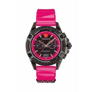 Ceas dama - Plastic - Negru/Roz imagine