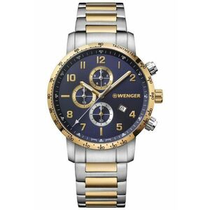 Ceas barbatesc elegant 44 mm - Argintiu/Auriu imagine