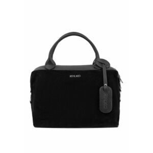 Geanta duffle mini din piele - Negru imagine