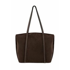 Geanta shopper din piele cu fermoar si model uni imagine