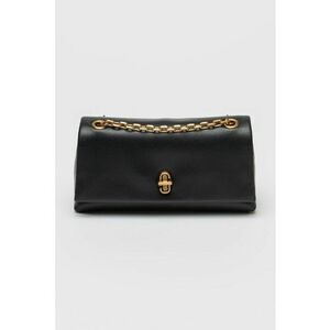 Geanta crossbody din piele cu bareta din lant si clapa imagine