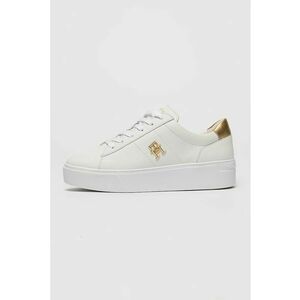 Pantofi sport din piele cu aplicatie logo aurie imagine