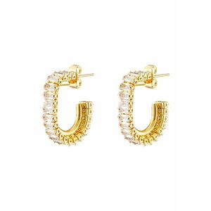 Cercei cu tija placati cu aur de 18K si decorati cu pietre zirconia imagine