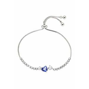 Bratara ajustabila placata cu rodiu si decorata cu zirconia Happy Hearts imagine