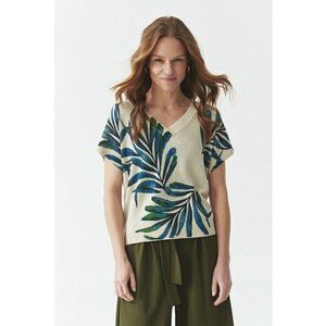 Tricou tricotat cu decolteu in V si model imagine