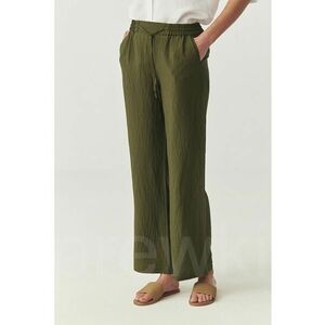 Pantaloni uni cu snur in talie imagine