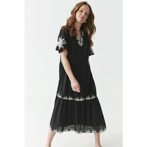 Rochie midi cu croiala evazata si detalii brodate imagine