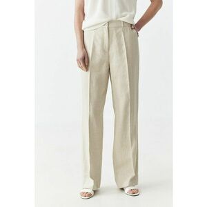 Pantaloni din in cu buzunare laterale imagine