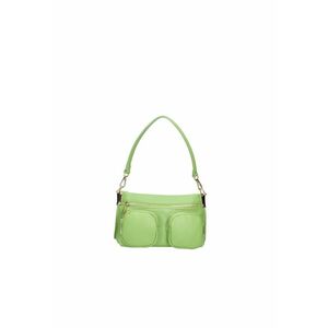 Geanta din piele cu bareta de umar si buzunare multiple - Verde imagine