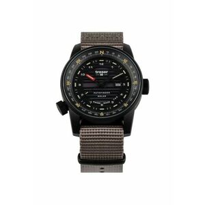 Ceas P68 Pathfinder - solar - gri - curea textila maro - rezistent la apa 10 ATM imagine