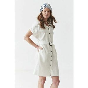 Rochie-camasa din in cu buzunare laterale imagine