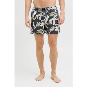 Pantaloni scurti de baie cu model floral si talie ajustabila imagine