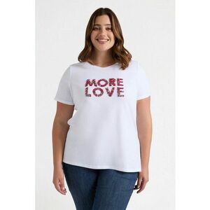 Tricou din amestec de bumbac cu model cu paiete imagine