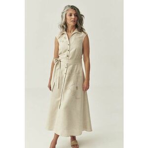 Rochie midi din amestec de in imagine