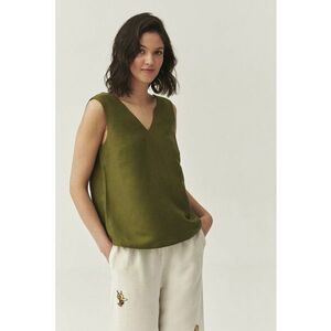Bluza din amestec de in cu decolteu in V imagine