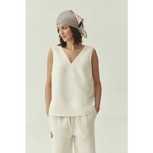 Bluza din amestec de in cu decolteu in V imagine