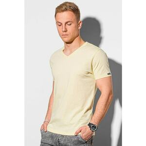 Tricou de bumbac cu decolteu in V imagine