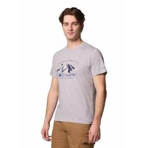 Tricou de bumbac organic cu imprimeu grafic si logo Path Lake imagine