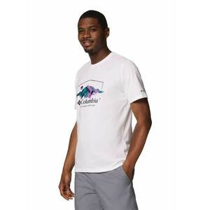 Tricou de bumbac organic cu imprimeu grafic si logo Path Lake imagine