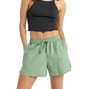 Pantaloni scurti uni de plaja din amestec de in imagine
