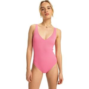 Costum de baie intreg striat cu bretele ajustabile imagine