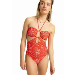 Costum de baie intreg cu model floral si decupaje imagine