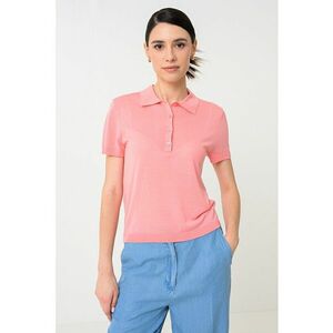 Pulover polo din amestec de lyocell cu maneci scurte imagine