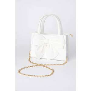 Geanta crossbody din piele ecologica cu aplicatie funda imagine