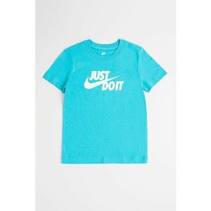 Tricou din bumbac cu decolteu la baza gatului si logo imagine